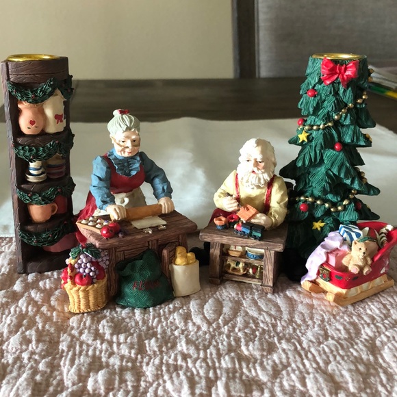 Other - Super cute Christmas candle holders Jolly couple